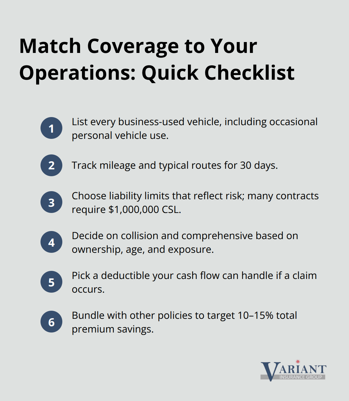 Step-by-step checklist to align commercial auto insurance with business operations in Minnesota.