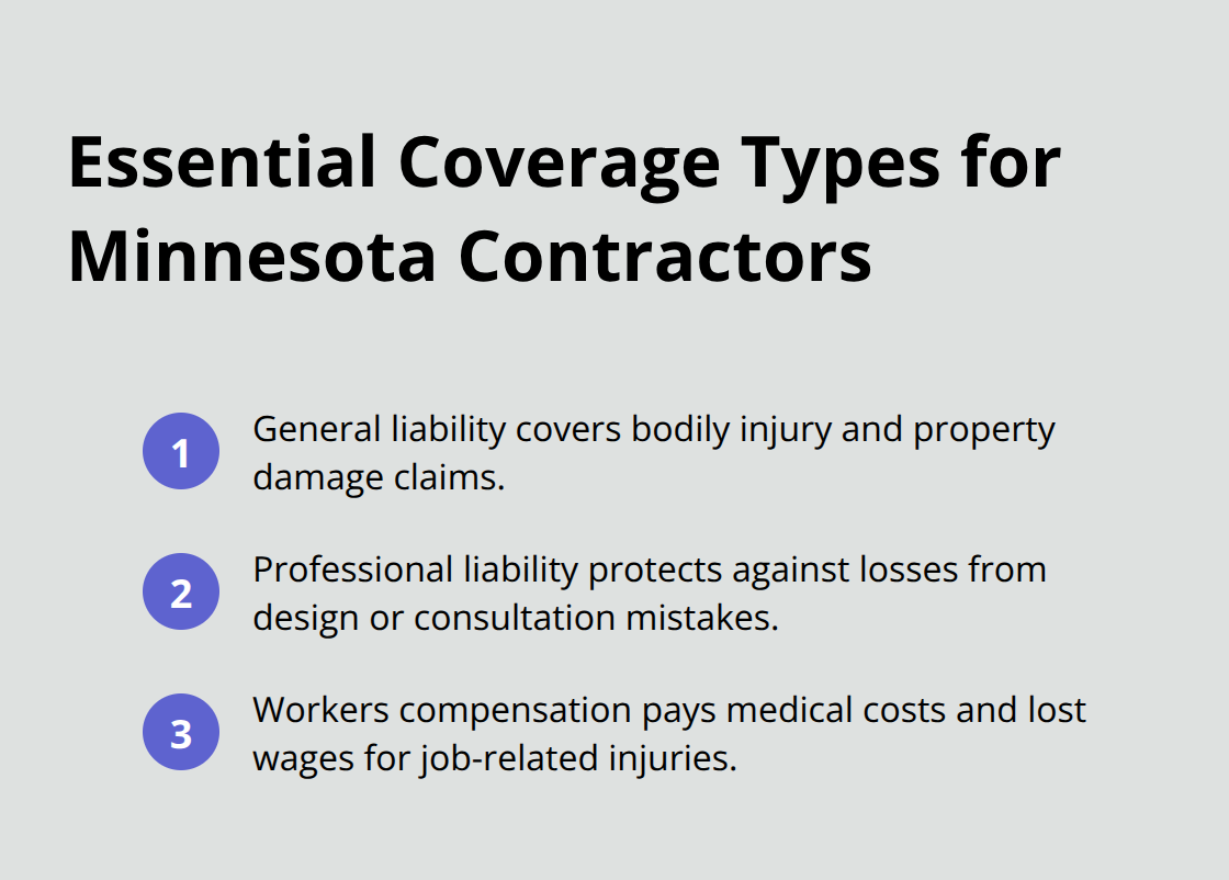 Three core insurance coverages Minnesota contractors need - contractor insurance