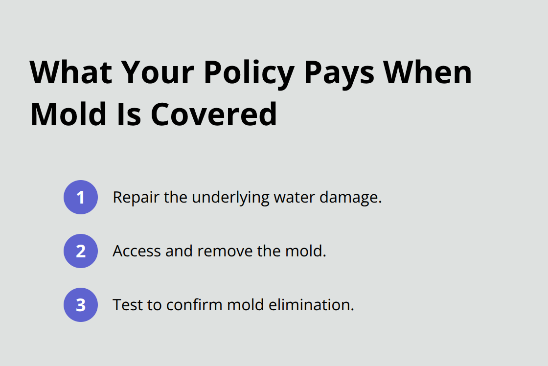 Three reimbursable cost categories when mold coverage applies