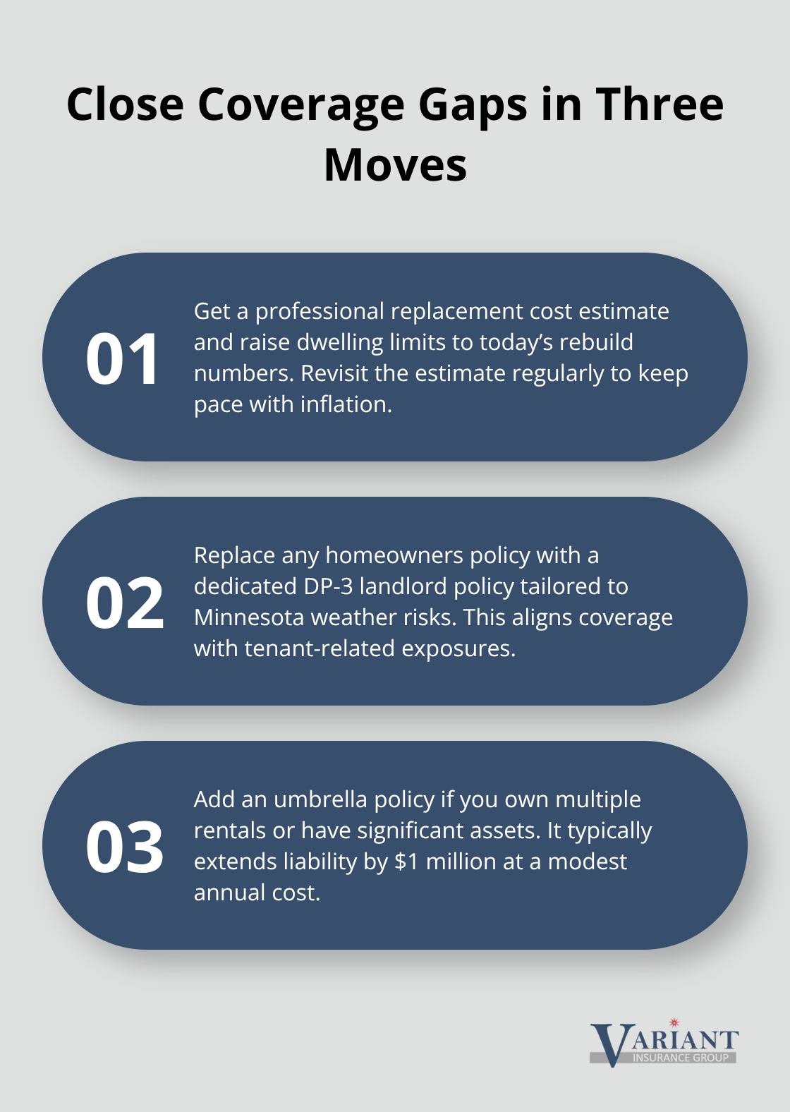 Three-step list to correct common landlord insurance mistakes in Minnesota. - insurance for rental properties