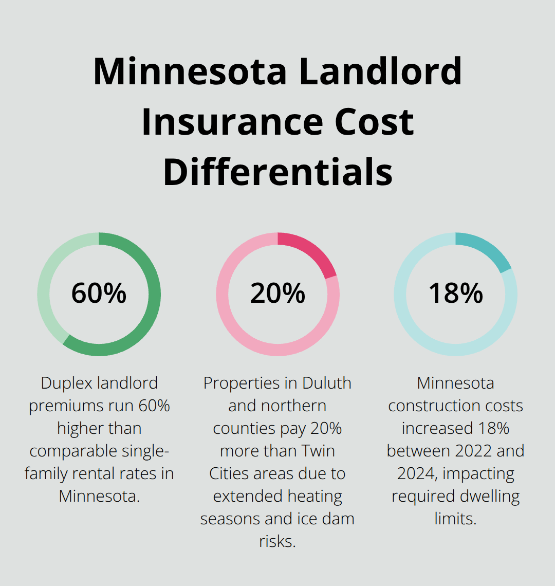 Percentage differences affecting Minnesota landlord insurance pricing - landlord insurance vs homeowners insurance